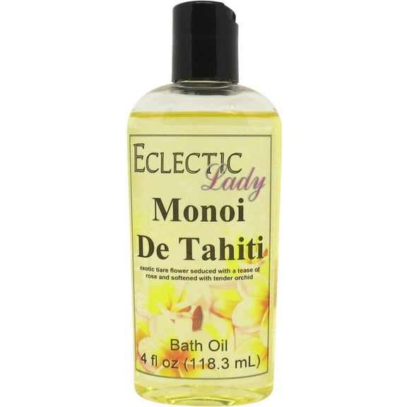 Monoi de Tahiti Bath Oil - Scented Body Oil - Relaxing & Moisturizing Bathing Oil - Fragrance Body Oil For Dry & Rough Sensitive Skin - 4 oz