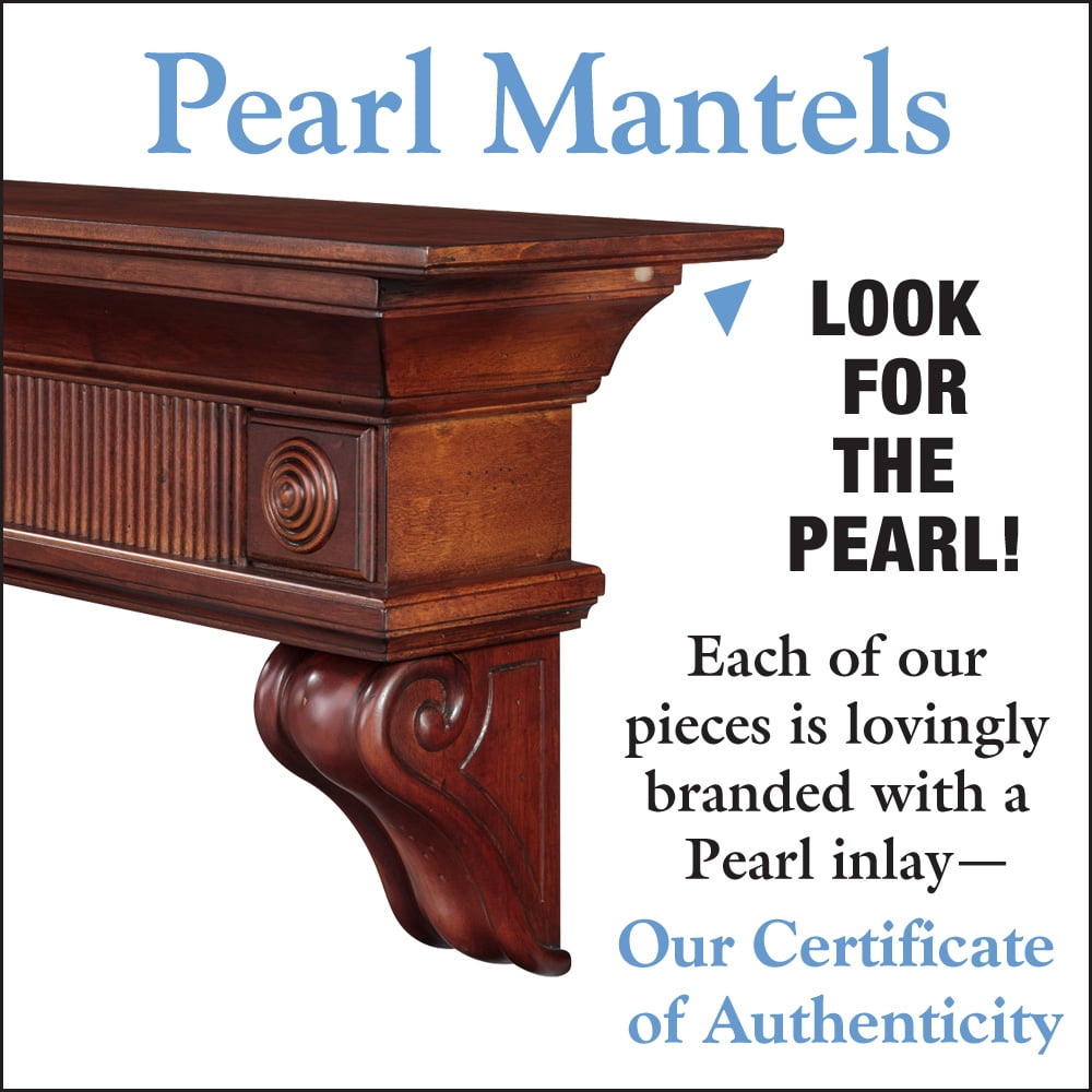 Pearl Mantels Devonshire Traditional Premium Wood Mantel Shelf, Lightly Distressed Cherry Finish, 60"L & 9"D, Versatile Hanging Choices, with or without Corbels (Included)