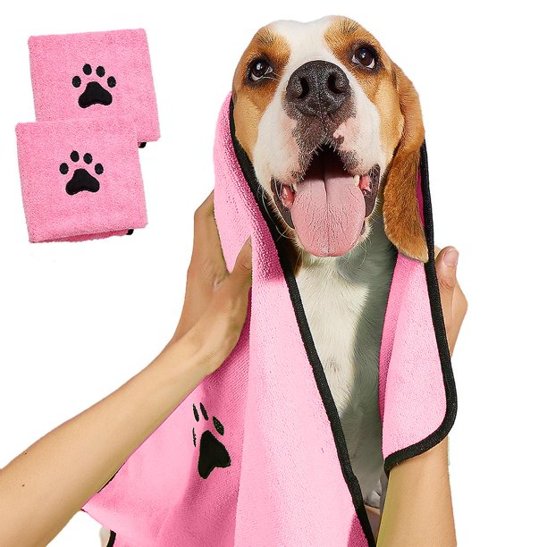 2 toallas de baño para mascotas, toallas de baño para mascotas de microfibra gruesa, absorbentes para mascotas, toallas de secado rápido para perros y gatos