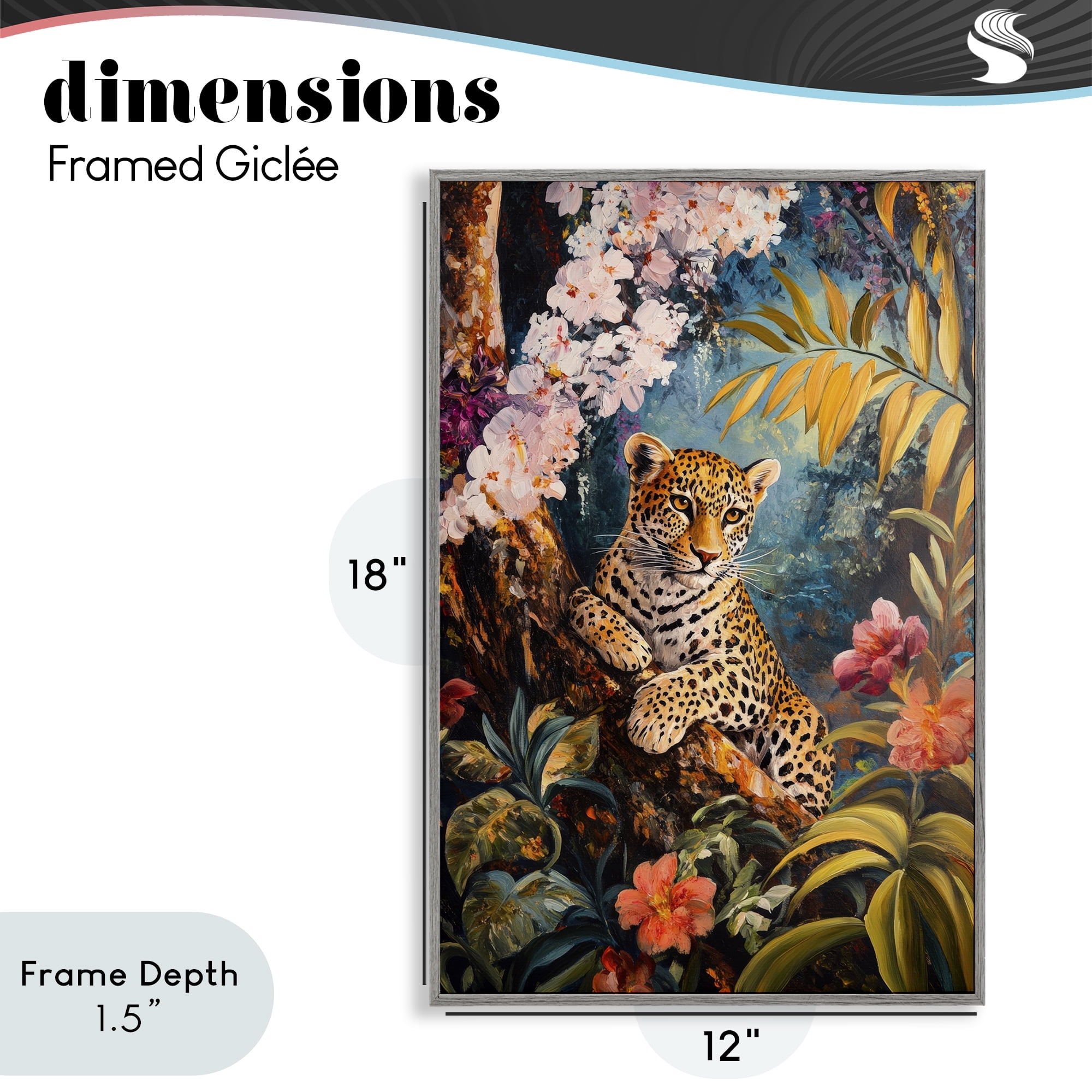 Stupell Industries On The Wild Side Botanicals Gray Framed Giclee Art, design by Petal Prints Design
