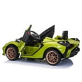 thumbnail image 3 of SESSLIFE 12v Battery Powered Electric Car for Kids, Lamborghini Sian Ride On Car with Remote Control, Double Doors, 4 Suspension, Music, Led Lights, Green, TE1935, 3 of 10