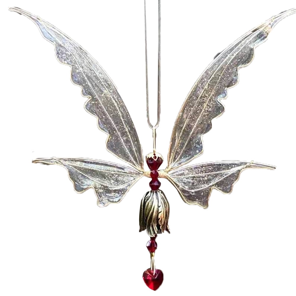 Angel Butterfly Fairy Crystals Suncatcher Hanging Ornament Rainbow