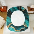thumbnail image 5 of Manfei Aesthetic Marble Bed Sheets,Luxury Style King Sheets,Cyan Gold Sheet Set For Teens,Breathable Bedroom Decor,4pcs, 5 of 7