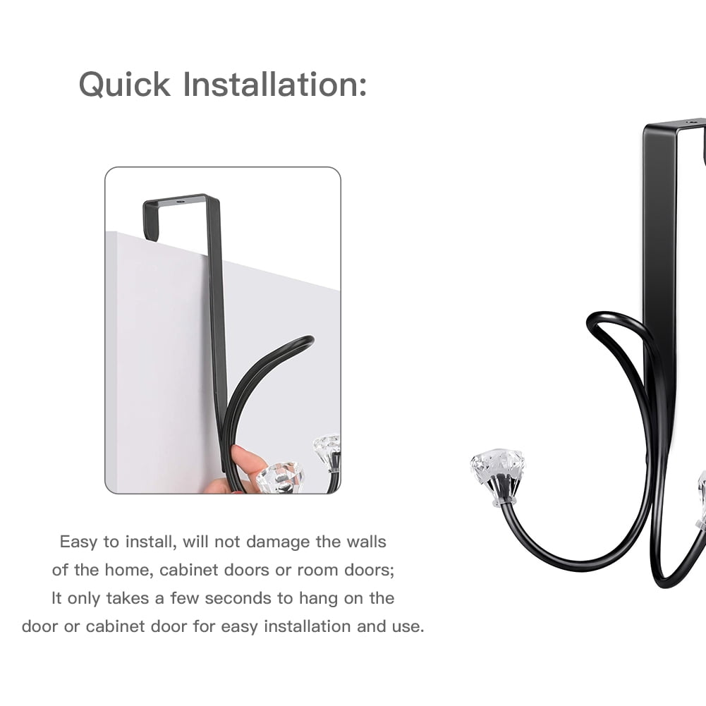 Lowestbest Door Hanging Hooks, Metal Double Hooks, Door Hooks, Cubic Hooks for Hanging Bags, Backpacks, Hats, Towels (Black) Lowestbest Door Hanging Hooks, Metal Double Hooks, Door Hooks, Cubic Hooks for Hanging Bags, Backpacks, Hats, Towels (Black)