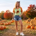 thumbnail image 3 of Textilo Halloween Print T-Shirt for Women Raglan Short Sleeve V-Neck Shirts Witch Graphic Tshirts Halloween Funny Spooky Season Vintage Tee Tops, 3 of 6
