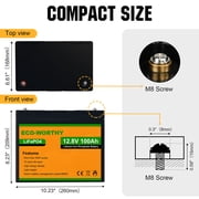 Universal Power Group 12V 100Ah Solar Wind AGM SLA Deep Cycle VRLA Battery 12V 24V 48V