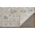 thumbnail image 6 of Feizy Pasha Transitional Floral & Botanical, Ivory/Taupe/Blue, 1'6" x 1'6" Swatch Stain Resistant Pet & Kid Friendly Bohemian & Eclectic Distressed Design Carpet for Living Dining Bed Room, 6 of 9