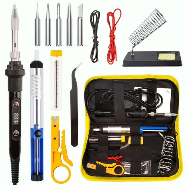 Kit de soldador WellerMan LCD de 80 W, temperatura ajustable 14 en 1