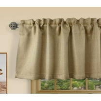 Aiking Window Treatment - Brushed Rod Pocket Window Valance Curtain for Home / Kitchen / Event Designs, 56 by 16 inch ( 2-Panels, Brass )
