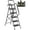 Black-S, variant on JOZ 5-Step Ladder, 350lbs Portable Folding Ladders for Home, with Handrails and Tool Tray and Anti-Slip Pedal, Black