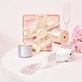 thumbnail image 6 of Gwen Studios 2.5" Silver Satin Wired Edge Ribbon with White Trellis, 3 Yards, 6 of 7
