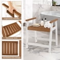 thumbnail image 4 of Giantex  Shower Chair Bench, Waterproof HDPE Shower Stool w/Anti-Slip Foot Pads for Bath Spa & Shaving Legs, White & Brown, 4 of 8