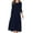 Navy, variant on Brilliant Womens Dresses Petite Women Fashion Comfortable Button V-Neck Solid Color Casual Dress
