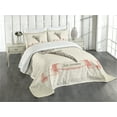 thumbnail image 3 of Ambesonne Ice Cream Quilted Bedspread Set 3 Pcs, Old Dots, King Size, Cream Coral Brown, 3 of 5