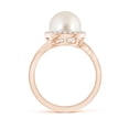 thumbnail image 2 of Angara South Sea Cultured Pearl & Diamond Halo Bypass Ring in 14K Rose Gold for Women | June Birthstone Jewelry for Her, 2 of 8