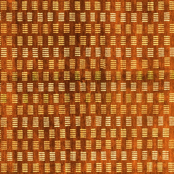 Ahgly Company Machine Washable Indoor Square Abstract Yellow Modern Area Rugs, 4' Square