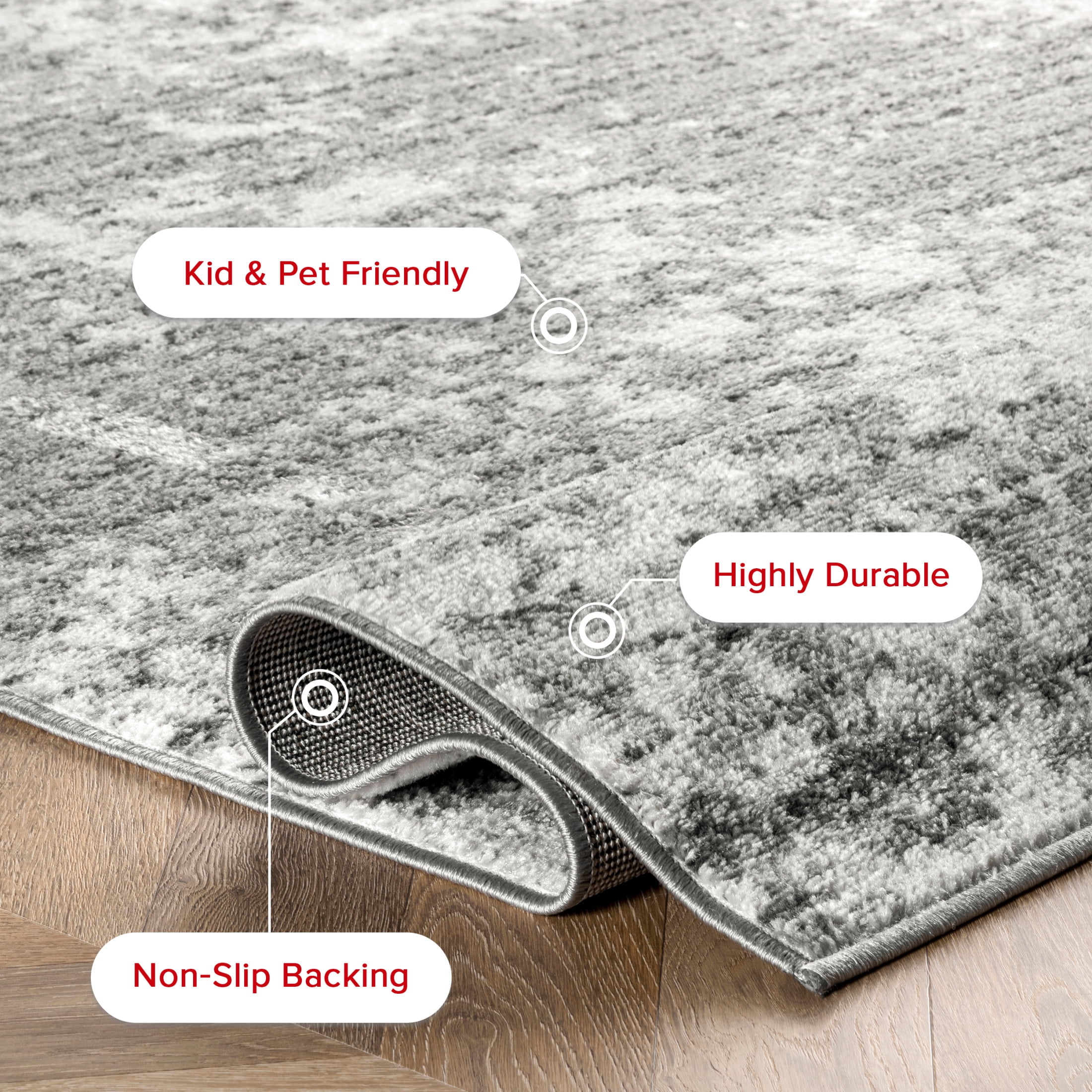 nuLOOM Deedra Modern Abstract Area Rug, 3' x 5', Oval, Deedra Grey