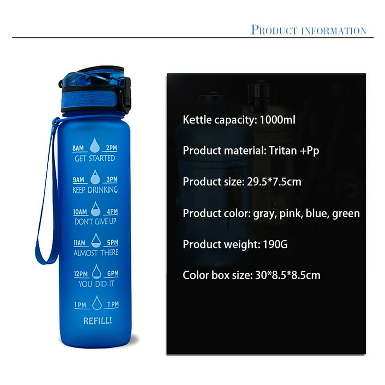  Time Marked Cute Water Bottles for Women and Men, BPA Free