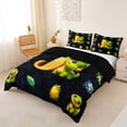 thumbnail image 3 of Erosebridal Kids Dinosaur Duvet Cover Set for Boys Girls, Dino Letter J Bedding Full, Black Reversible 3 Pieces, 1 Duvet Cover and 2 Pillowcases (No Comforter), 3 of 6