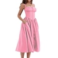 thumbnail image 5 of Coduop Women Boho Floral Maxi Dress Sleeveless Square Neck Backless Swing Dress Beach Sundress, 5 of 9
