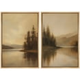 thumbnail image 6 of Framed Canvas Print Vintage Landscape Wall Art Set of 2 Modern Farmhouse Decorative for Living Room Bedroom - 24"x36"x2 NATURAL, 6 of 8