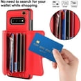 thumbnail image 3 of REQO Phone Case for Samsung Galaxy S10 Plus Wallet Cover with RFID Blocking Credit Card Holder Wrist Crossbody Strap Lanyard Stand Cell Accessories S10+ S10plus 10S Edge S 10 10plus Women Men Red, 3 of 6