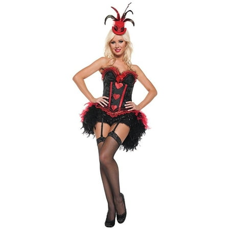 Mystery House Cabaret Showgirl Costume, Black, Small