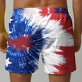 thumbnail image 5 of DDAPJ pyju Mens 4th of July Swim Trunks Tie Dye American Flag Print Drawstring Beach Board Shorts Independence Day Patriotic Shorts with Pockets Blue S, 5 of 6