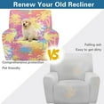 thumbnail image 4 of Xoenoiee Colorful Palm Tree Pattern Recliner Slipcovers for Living Room, 4 Pieces Stretch Jacquard Recliner Chair Cover Soft Fitted Recliner Protector with Elastic Bottom for Kids, Pets, 4 of 7
