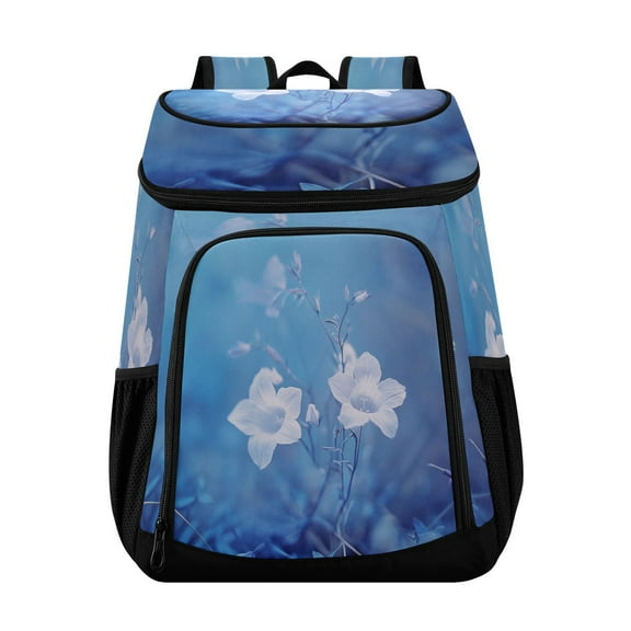 36 Can Capacity Insulated Backpack Cooler Lunch Bag for Picnics, Camping Two Small Flowers