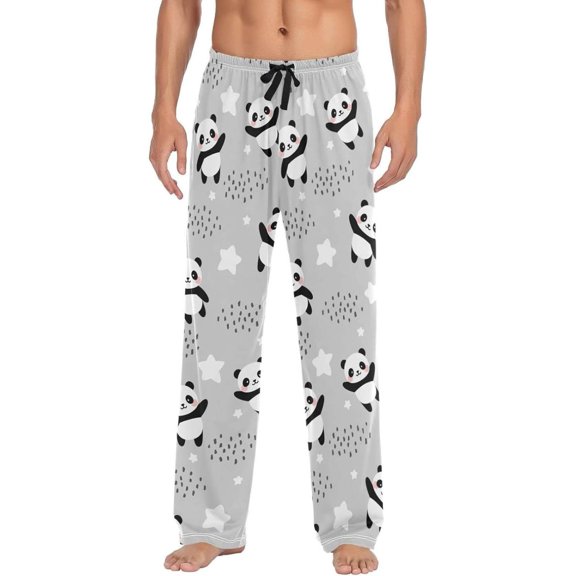 GZHJMY Panda Pajama Pants for Men, Lounge Pants Lightweight Men Pajama Bottoms with Drawstring Pockets, Christmas New Year Birthday Gifts, Large