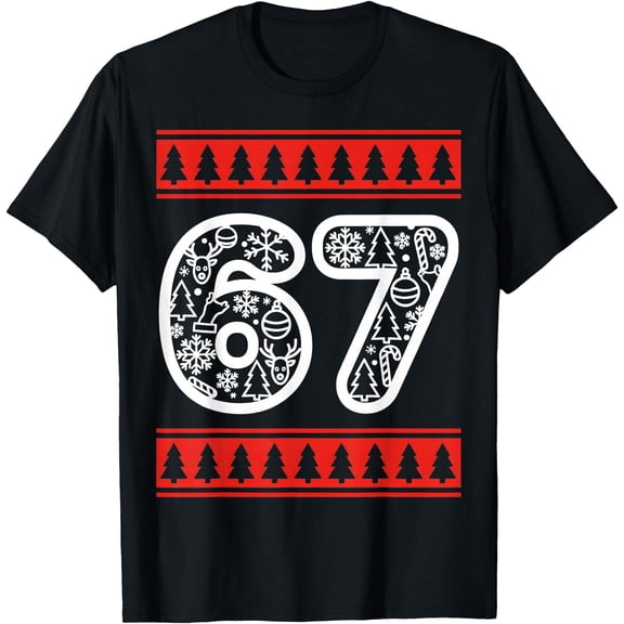 Funny Six Seven Christmas 67 Meme Xmas Hollyday Men Women T-Shirt Tee