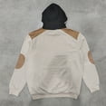 thumbnail image 4 of SYMOID Men's Khaki Color-Block Hoodie (Size L) - 100% Polyester Long Sleeve with Kangaroo Pocket, Drawstring & Ribbed Cuffs for Casual Daily Wear, 4 of 7