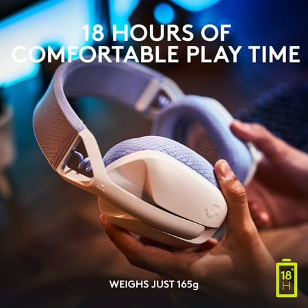 Logitech - G435 Wireless Dolby Atmos Over-the-Ear Gaming Headset for PC, PS4, PS5, Nintendo Switch, Mobile with Built-in Mic - White