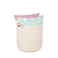 thumbnail image 4 of Kouboo Laguna Round Rattan with Ear Handles Basket for Organizing, Living Room, Blankets, Toy Bin, Laundry and Plants, Latte, 4 of 8