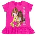 thumbnail image 2 of Conjunto de pantalones cortos Barbie Peplum para niñas pequeñas, rosa intenso, 2T, 2 of 5