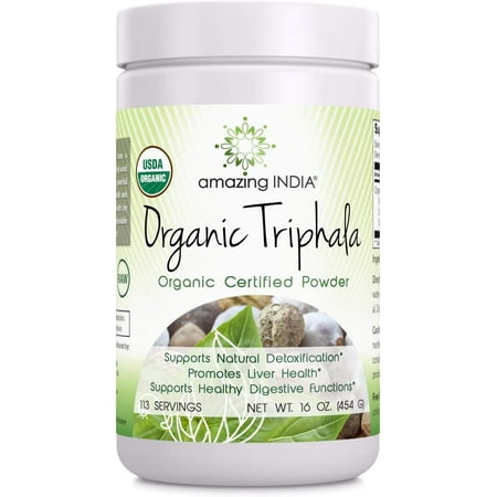 Amazing India USDA Certified Organic Triphala 16oz Powder Supplement