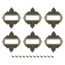 Uxcell Metal Label Holders, 55x62mm Name Card Tag Frames for File Drawer, 6Pack Bronze