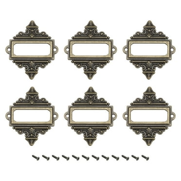 Uxcell Metal Label Holders, 55x62mm Name Card Tag Frames for File Drawer, 6Pack Bronze
