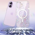 thumbnail image 3 of JETech Glitter Case for iPhone 17 6.3-Inch Compatible with MagSafe, Clear Cute Bling Sparkle for Women and Girls, Shiny Shockproof Magnetic Sparkly Phone Cover (Purple), 3 of 6