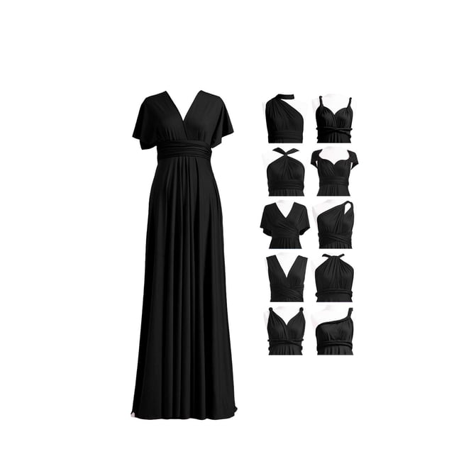 Vestido 72 estilos para mujer, elegante y formal, para dama de honor, negro
