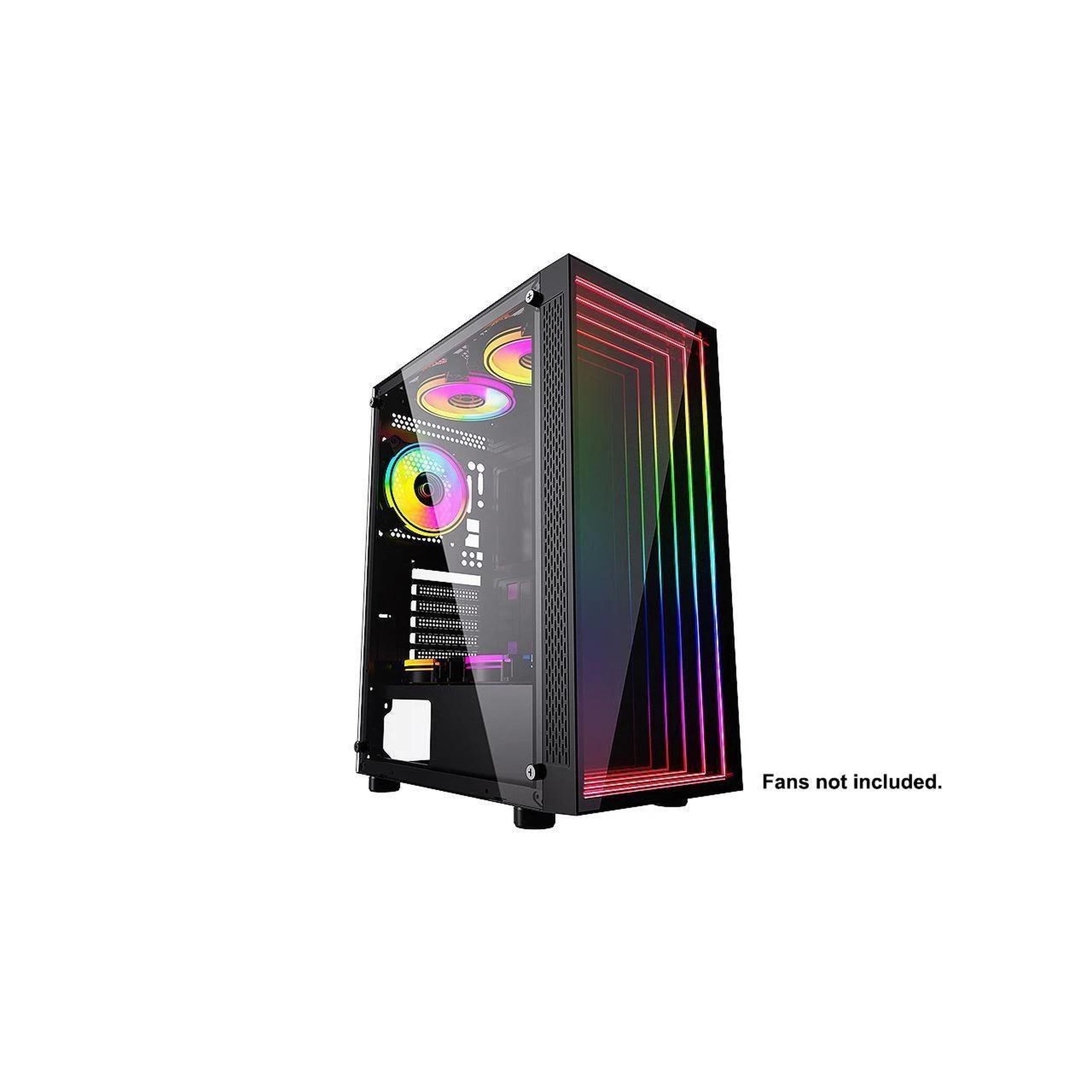 Bgears B-Optillusion Mid Tower ATX Glass Mirror LED Black Optical Illusion PC Ga