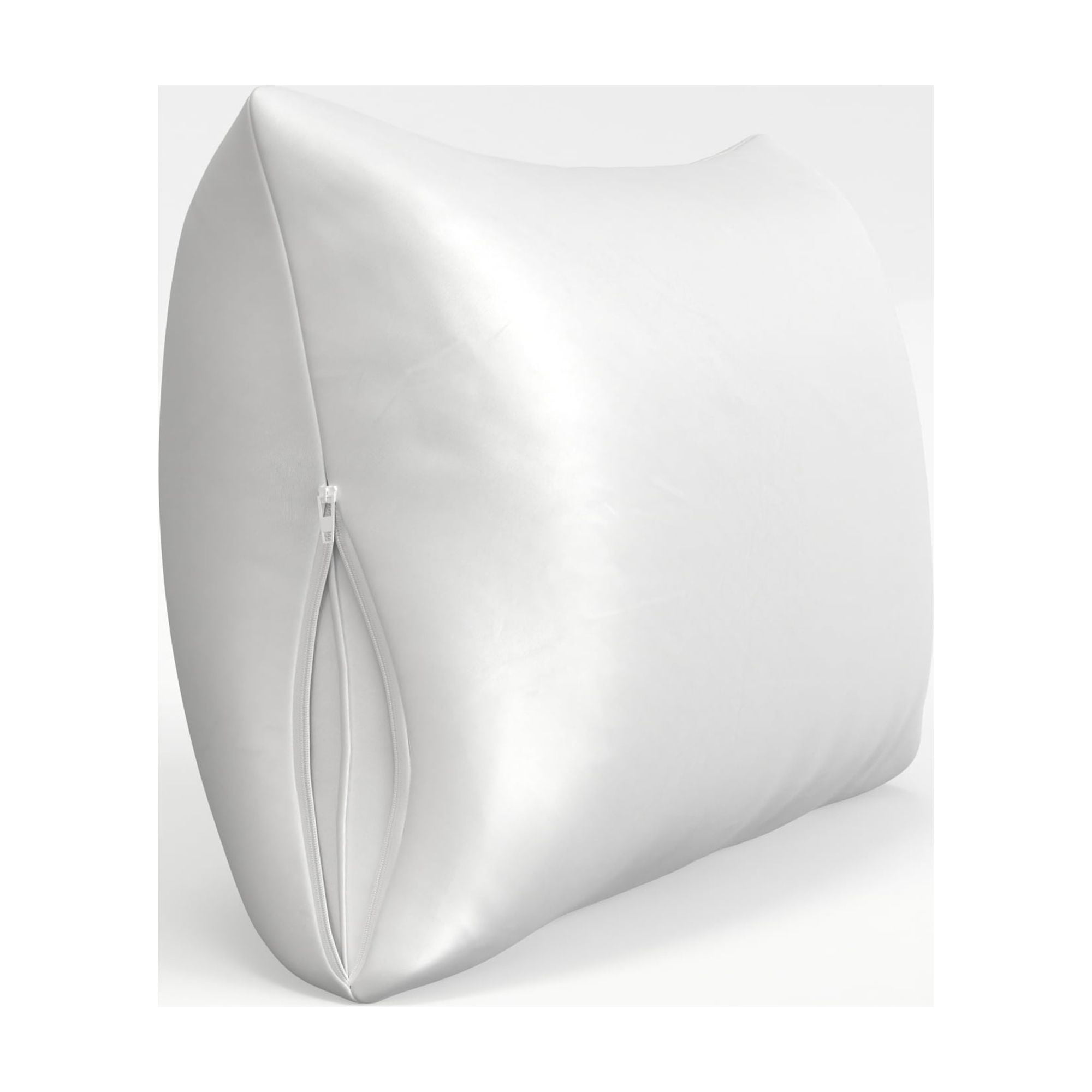 Mainstays Satin Pillow Cover Protector, King, White- Zippered 2 Pack