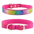thumbnail image 2 of Skksst Pet Collar Rhinestone Bling Dog Reflective Necklace With Soft Suede Leather, 2 of 5
