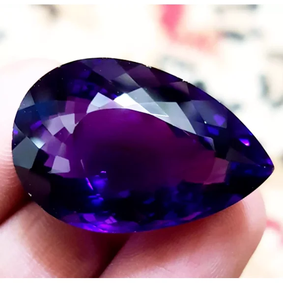 55 Ct Purple Amethyst Pear Shape Pendent Size Loose Gemstone