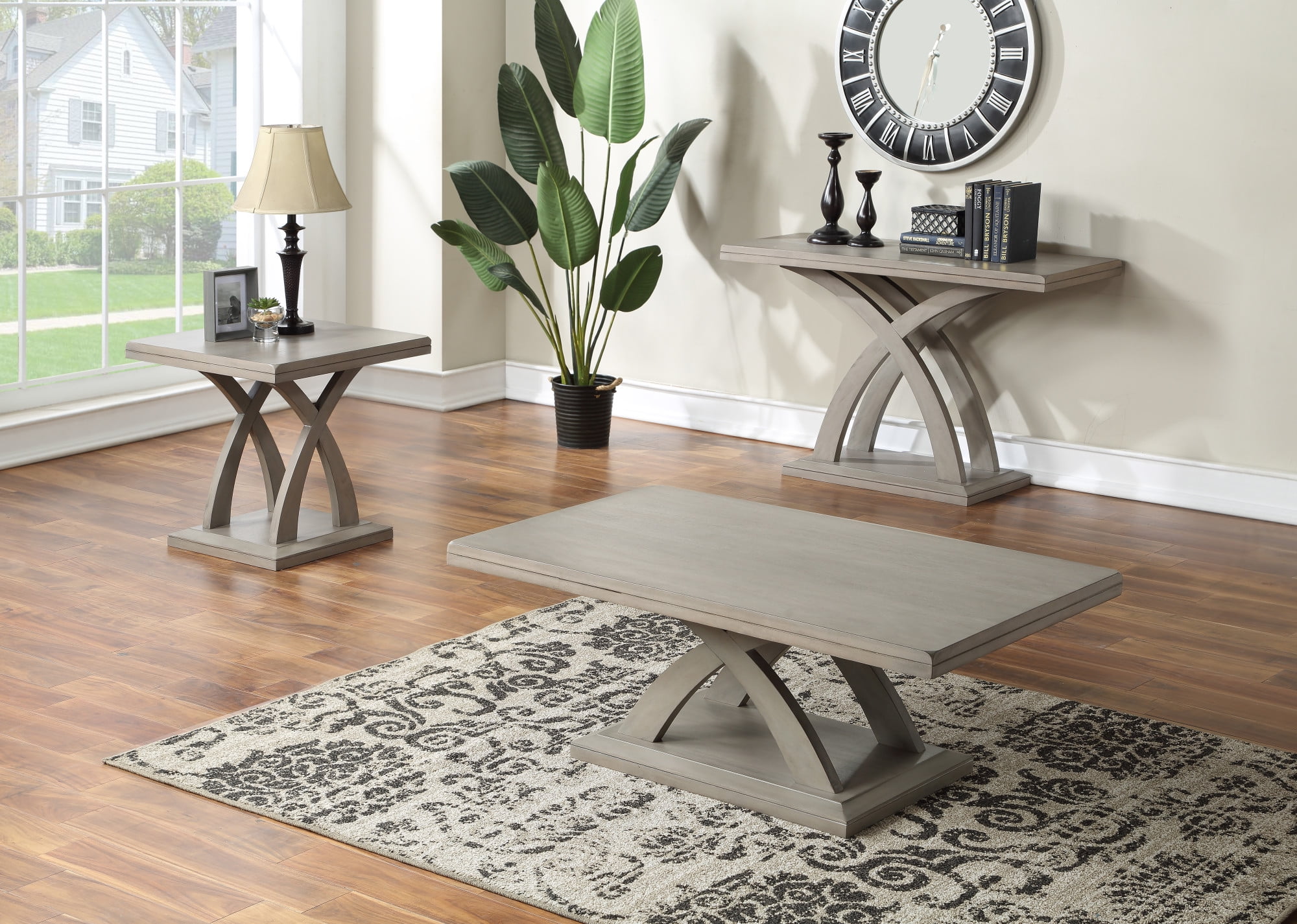 Steve Silver Jocelyn Gray Wood End Table
