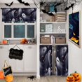 thumbnail image 2 of Spooky Halloween Kitchen Curtains Gothic Ghost Window Curtains Valance and Tier Set 36 Inch, Funny Rod Pocket Short Tier Curtain for Room, Scary Night Small Cafe Kitchen Decor, 2 of 6