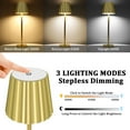thumbnail image 3 of Tsothea 4Pack Gold Rechargeable Cordless Table Lamps, 3CCT Dimmable LED, 5000mAh, 3 of 7