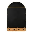 thumbnail image 5 of Kate and Laurel Schuyler Arched Wall Mirror with Hooks, 20 x 31, Gold and Natural Wood, Decorative Modern Mirror with Hooks for Storage and Display, 5 of 8