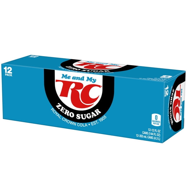 RC Cola Zero Sugar Cola Soda, 12 fl oz Cans, 12 Count